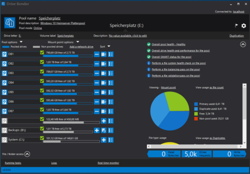 DriveBender-Festplattenpool-unter-2.5.0.0a