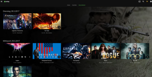 Emby-bevorstehende-Serien-Ausstrahlungen