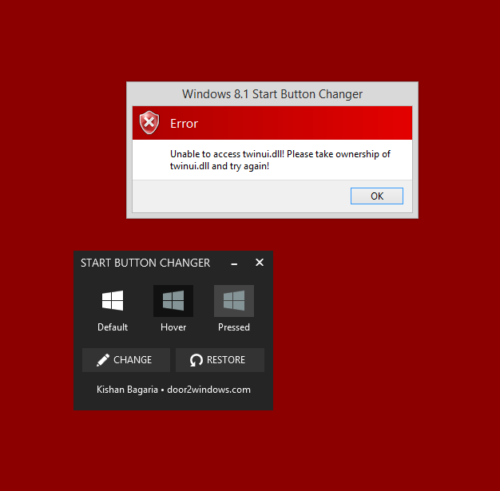 Error Start Button Changer