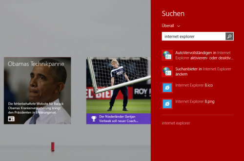 Internet Explorer vermisst