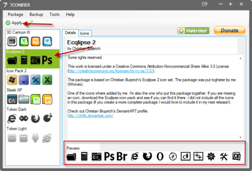7 CONIFIER zum Windows Icon-Tausch