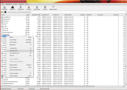 System 32 .dll in der Windows Installations DVD/ISO