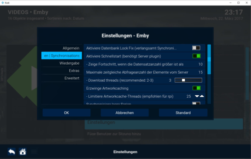 Kodi-Emby-Addon-Schnellstart-Einstellung