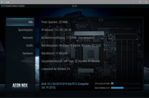 Kodi-Systeminfo