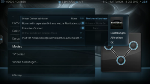 Mit dem XBMC Scraper das Filmverzeichnis einlesen