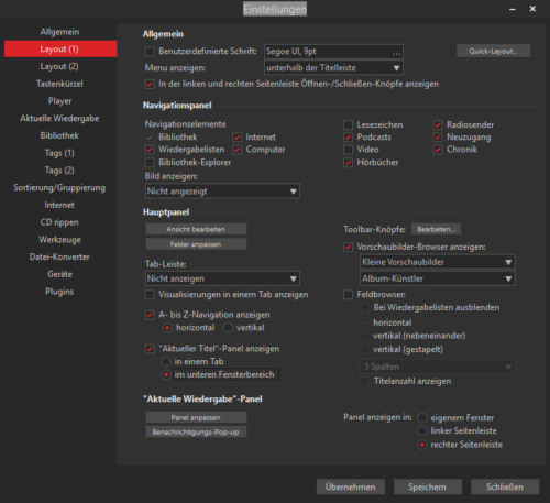 MusicBee-Einstellungen-des-Layout-1-Tabs