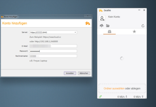 Seafile Client Anbindung per https
