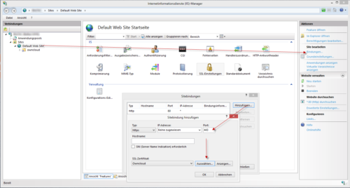 Selbst signiertes IIS Serverzertifikat fuer Owncloud aktivieren