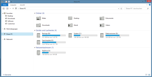 SkyDrive mit verbundenem Netzlaufwerk