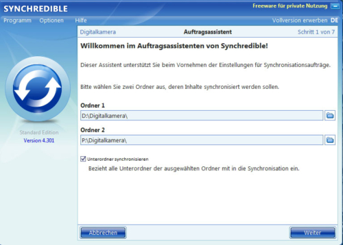 Synchredible Synchronisations Tool fuer Windows