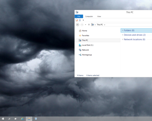 Windows 10 mit einigen neuen Icons