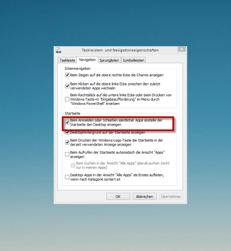 Windows 8.1 Direkt in den Desktop booten