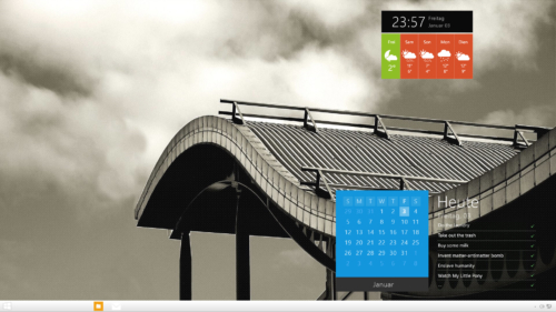 Windows 8.1 und Omnimo 6.0 Rainmeter mit Kalender