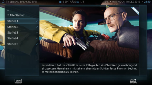 XBMC TV Serien Staffel Ansicht