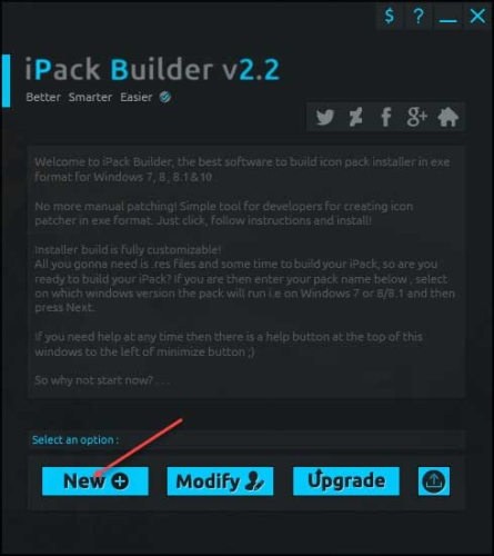 iPack-Builder-Neues-Projekt