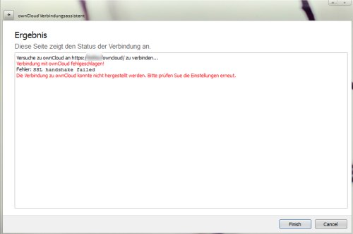 ownCloud Clientverbindung per SSL Fehler